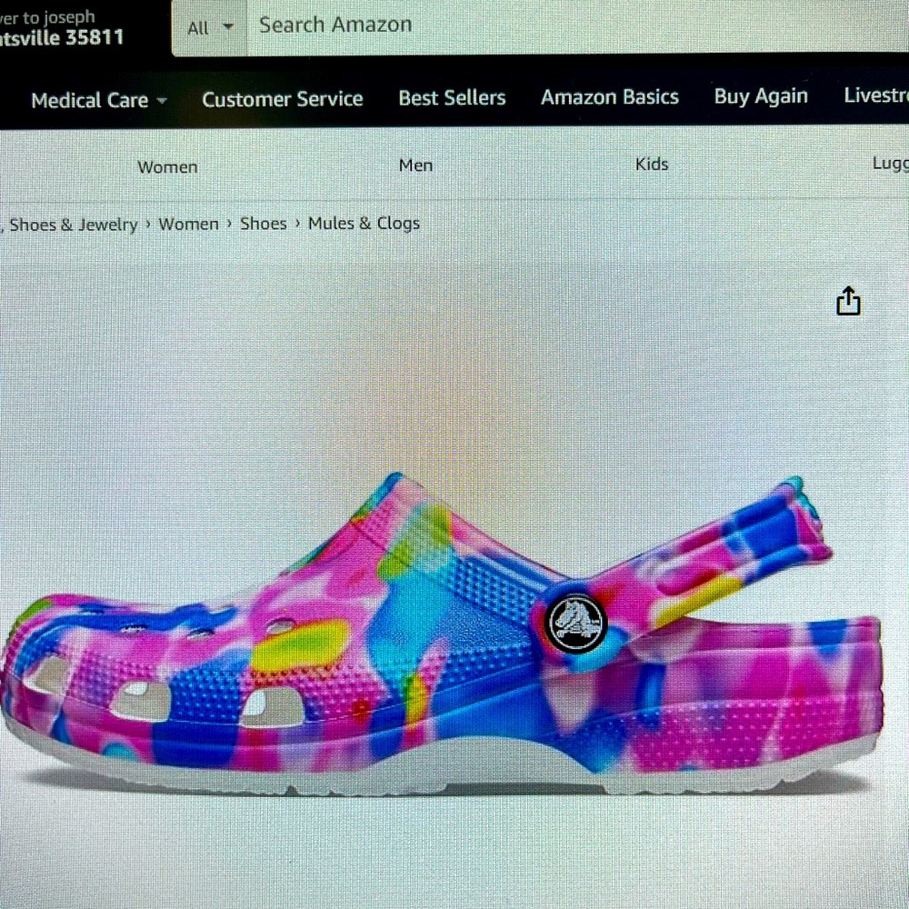CROCS Unisex -Adult Rainbow Clogs 5 Women/3 Men